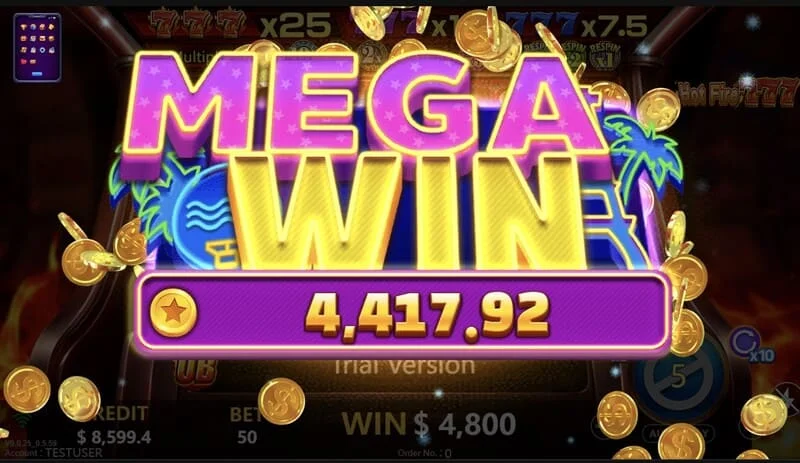 Hot Fire 777 - bua mór ar Prize Line
